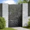Garden Gate Black 105x155 cm Steel Flame Design