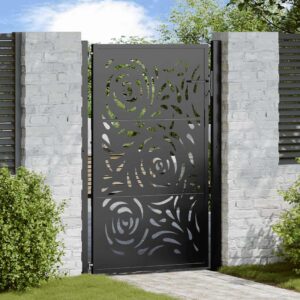 Garden Gate Black 105x155 cm Steel Flame Design