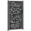 Garden Gate Black 105x180 cm Steel Flame Design