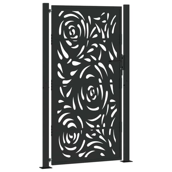 Garden Gate Black 105x180 cm Steel Flame Design