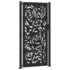 Garden Gate Black 105x205 cm Steel Flame Design