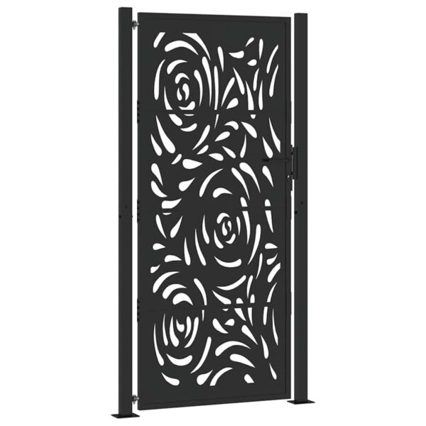 Garden Gate Black 105x205 cm Steel Flame Design