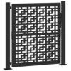 Garden Gate Black 105x106 cm Steel Cross Design