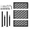 Garden Gate Black 105x130 cm Steel Cross Design