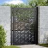 Garden Gate Black 105x130 cm Steel Cross Design