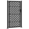 Garden Gate Black 105x180 cm Steel Cross Design