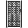 Garden Gate Black 105x180 cm Steel Cross Design