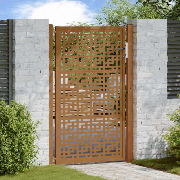 Garden Gate 105x155 cm Weathering Steel Cross Design