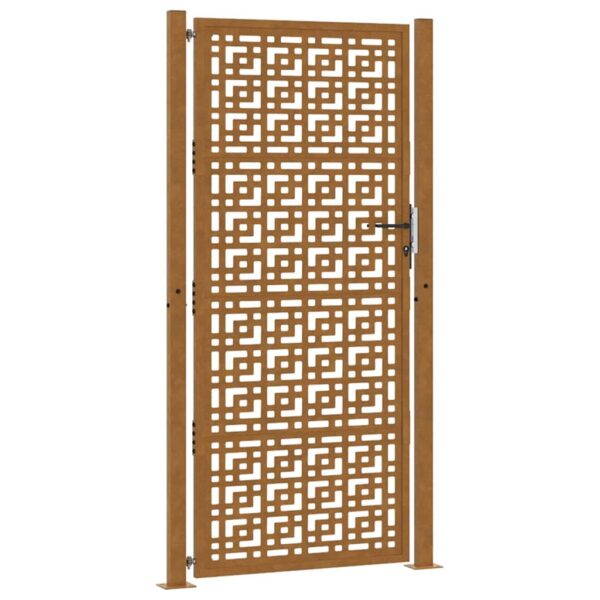 Garden Gate 105x205 cm Weathering Steel Cross Design