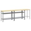 Work Bench Set with Shelf 3 pcs Grey 255 x 55 x 85 cm Steel