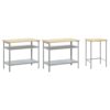 Work Bench Set with Shelf 3 pcs Grey 255 x 55 x 85 cm Steel