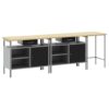 Work Bench Set with Drawer 3 pcs Red 255 x 55 x 85 cm Steel