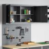 Tool Cabinet and Pegboard Set 3 pcs Black 100 x 20 x 115 cm