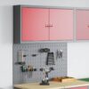 Tool Cabinet and Pegboard Set 3 pcs Red 100 x 20 x 115 cm Steel