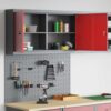 Tool Cabinet and Pegboard Set 3 pcs Red 100 x 20 x 115 cm Steel