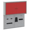Tool Cabinet and Pegboard Set 3 pcs Red 100 x 20 x 115 cm Steel
