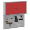 Tool Cabinet and Pegboard Set 3 pcs Red 100 x 20 x 115 cm Steel