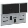 Tool Cabinet and Pegboard Set 5 pcs Black 150 x 20 x 115 cm
