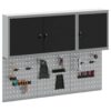 Tool Cabinet and Pegboard Set 5 pcs Black 150 x 20 x 115 cm