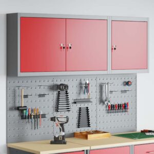 Tool Cabinet and Pegboard Set 5 pcs Red 150 x 20 x 115 cm Steel
