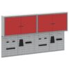 Tool Cabinet and Pegboard Set 6 pcs Red 200 x 20 x 115 cm Steel