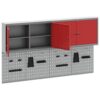 Tool Cabinet and Pegboard Set 6 pcs Red 200 x 20 x 115 cm Steel