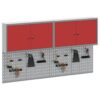 Tool Cabinet and Pegboard Set 6 pcs Red 200 x 20 x 115 cm Steel