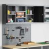 Tool Cabinet and Pegboard Set 3 pcs Black 100 x 20 x 115 cm