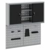 Tool Cabinet and Pegboard Set 3 pcs Black 100 x 20 x 115 cm