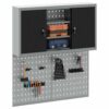 Tool Cabinet and Pegboard Set 3 pcs Black 100 x 20 x 115 cm