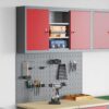 Tool Cabinet and Pegboard Set 3 pcs Red 100 x 20 x 115 cm Steel