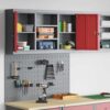 Tool Cabinet and Pegboard Set 3 pcs Red 100 x 20 x 115 cm Steel