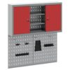 Tool Cabinet and Pegboard Set 3 pcs Red 100 x 20 x 115 cm Steel