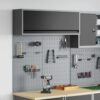 Tool Cabinet and Pegboard Set 3 pcs Black 100 x 25 x 115 cm