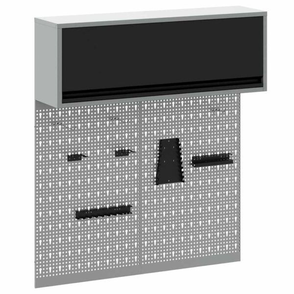 Tool Cabinet and Pegboard Set 3 pcs Black 100 x 25 x 115 cm
