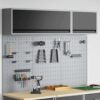Tool Cabinet and Pegboard Set 5 pcs Black 150 x 25 x 115 cm