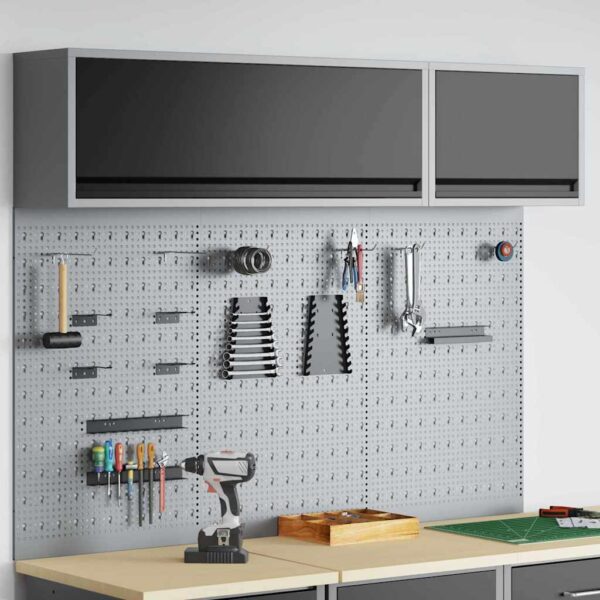 Tool Cabinet and Pegboard Set 5 pcs Black 150 x 25 x 115 cm
