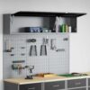 Tool Cabinet and Pegboard Set 5 pcs Black 150 x 25 x 115 cm