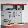 Tool Cabinet and Pegboard Set 5 pcs Red 150 x 25 x 115 cm Steel