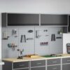 Tool Cabinet and Pegboard Set 6 pcs Black 200 x 25 x 115 cm