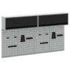 Tool Cabinet and Pegboard Set 6 pcs Black 200 x 25 x 115 cm