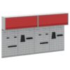 Tool Cabinet and Pegboard Set 6 pcs Red 200 x 25 x 115 cm Steel