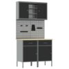 Work Bench with Drawer 8 pcs Grey 100 x 55 x 200 cm Steel