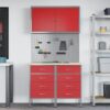 Work Bench with Drawer 5 pcs Red 100 x 55 x 200 cm Steel