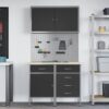 Work Bench with Drawer 5 pcs Black 100 x 55 x 200 cm Steel