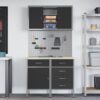 Work Bench with Drawer 5 pcs Black 100 x 55 x 200 cm Steel
