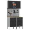 Work Bench with Drawer 5 pcs Black 100 x 55 x 200 cm Steel