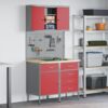 Work Bench with Drawer 5 pcs Red 100 x 55 x 200 cm Steel