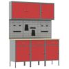 Work Bench with Drawer 8 pcs Red 150 x 55 x 200 cm Steel