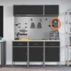 Work Bench with Drawer 8 pcs Black 150 x 55 x 200 cm Steel